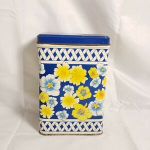 Vintage 1989 Equal Sugar Substitute Nutrasweet Flower Tin Container Collectible